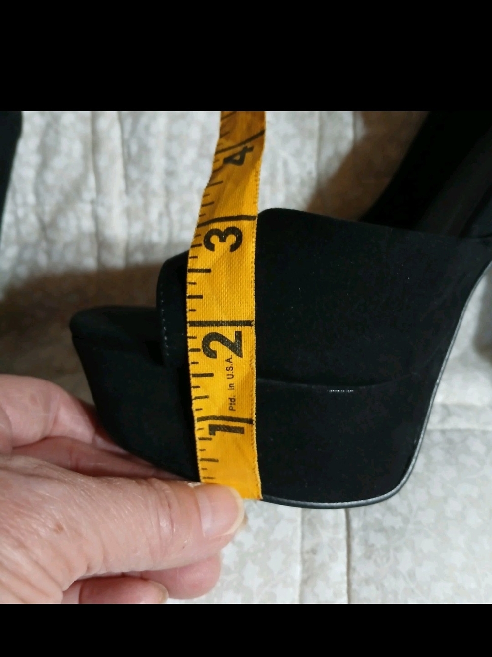 Shoe Dazzle Black Suede Platform Peep-Toe Heels Sz 6.5 - Picture 11 of 15